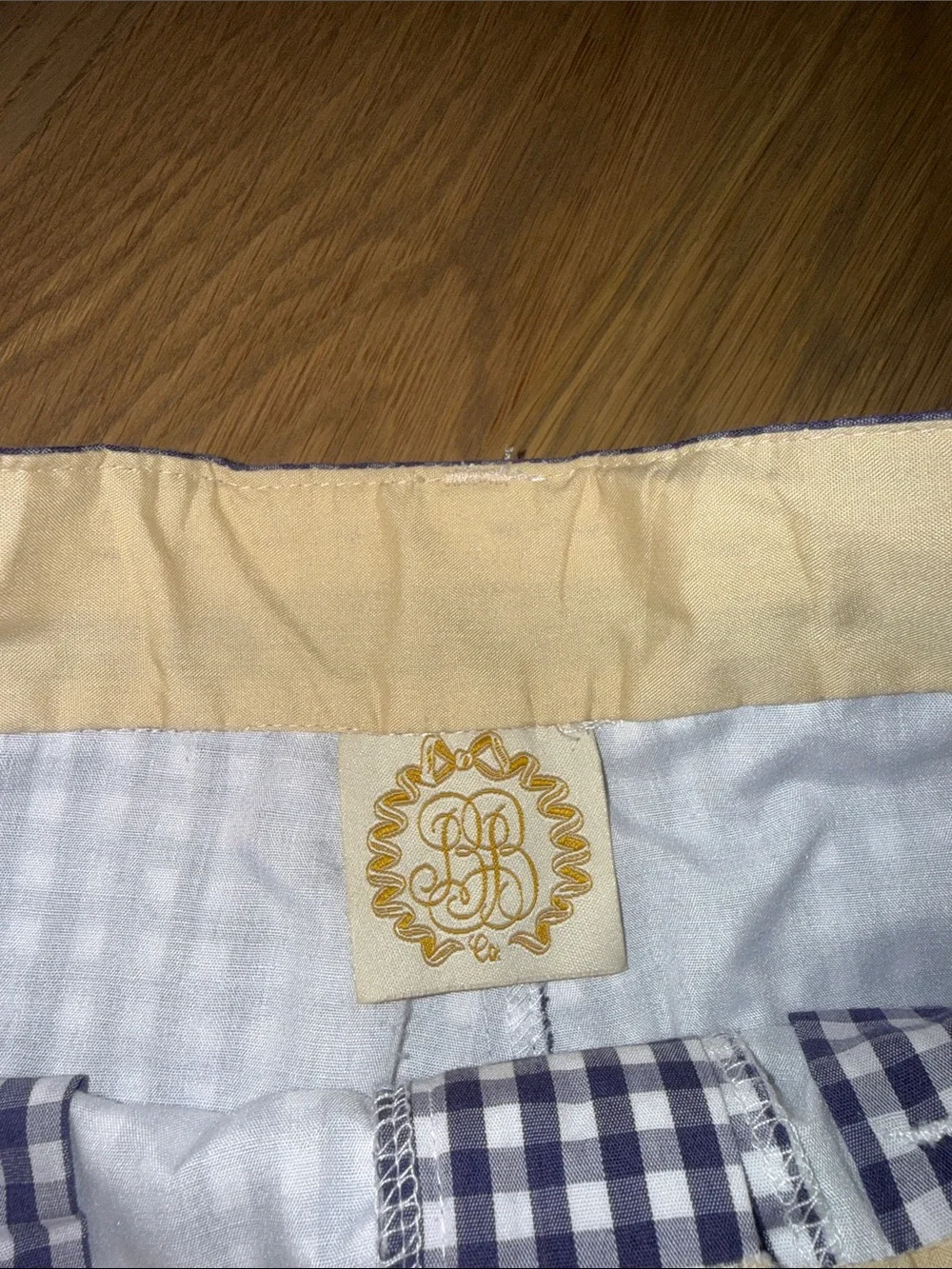 The Beaufort Bonnet Company Navy and White Gingham Kids Shorts